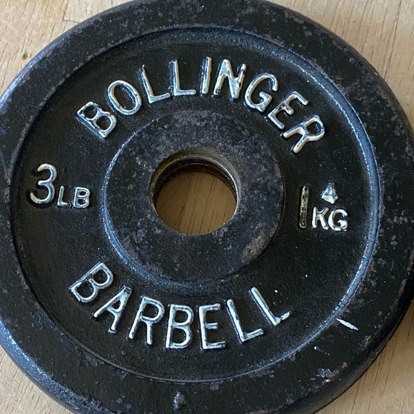 Vintage Bollinger barbell set. Two 5lbs and two 3lbs. - Picture 3 of 4
